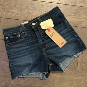 Brand new never worn Levi Denim Shorts dark wash